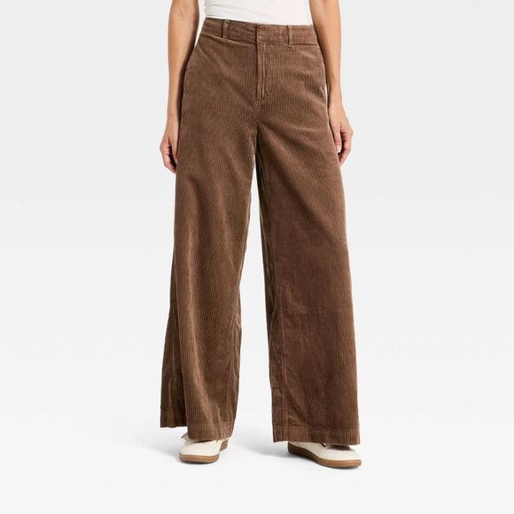 Universal Thread - Women's High-Rise Corduroy Palazzo Pants - Univers Brown - Picture 1 of 3